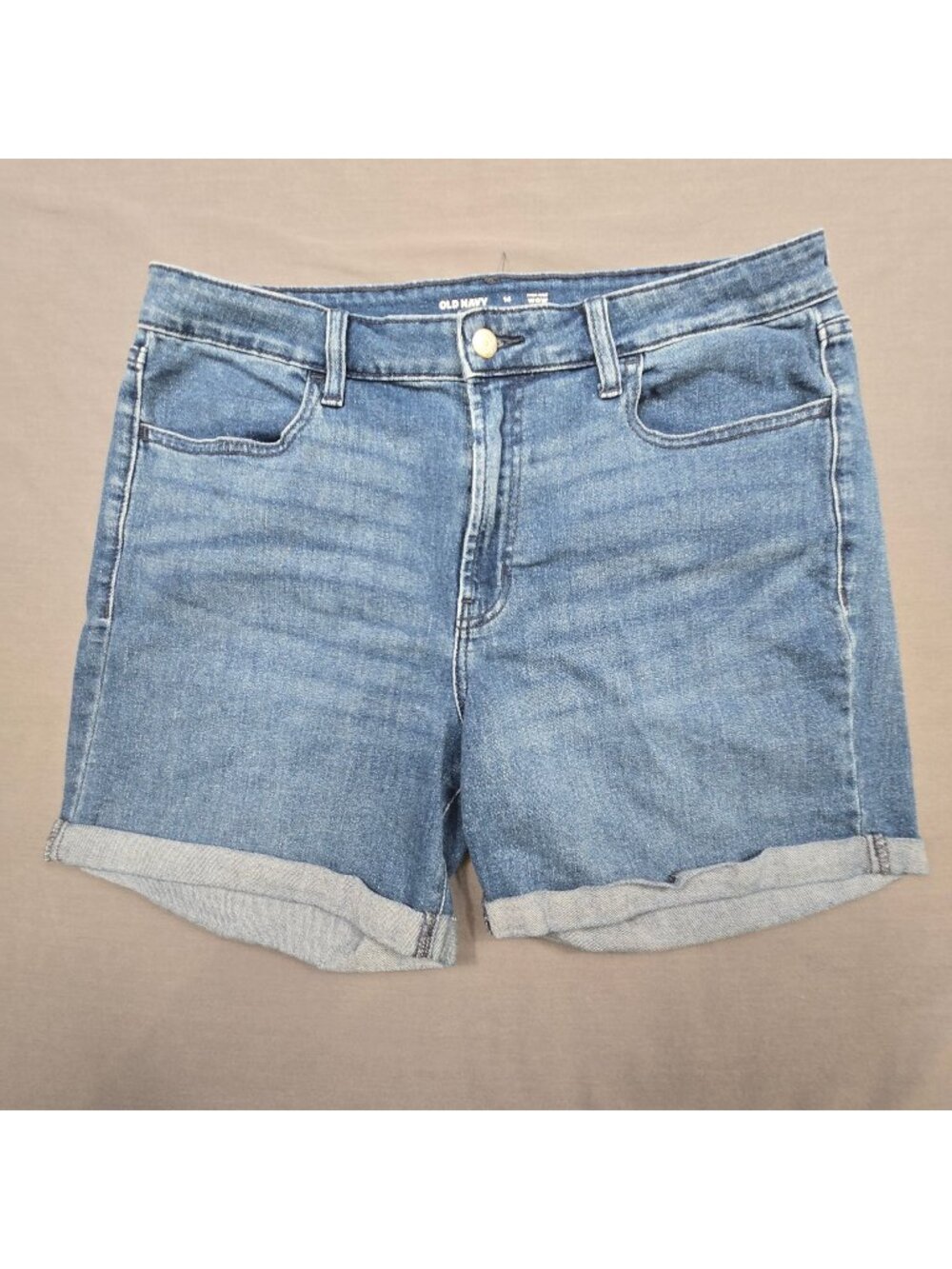 Old Navy Womens Wow High-Rise Denim Shorts Size 14 Blue Cotton Blend